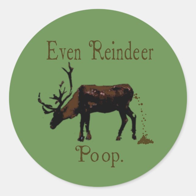 Adesivo Engraçado Reindeer Poop Natal (Frente)