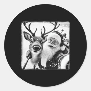 Adesivo Engraçado Reindeer Selfie Natal Papai Noel Xmas C