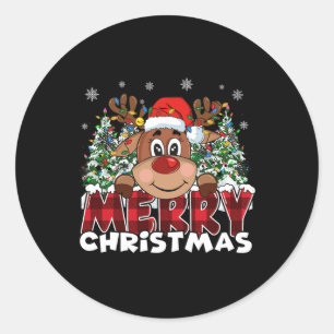 Adesivo Engraçado Reindeer Xmas Homens Mulheres Feliz Nata