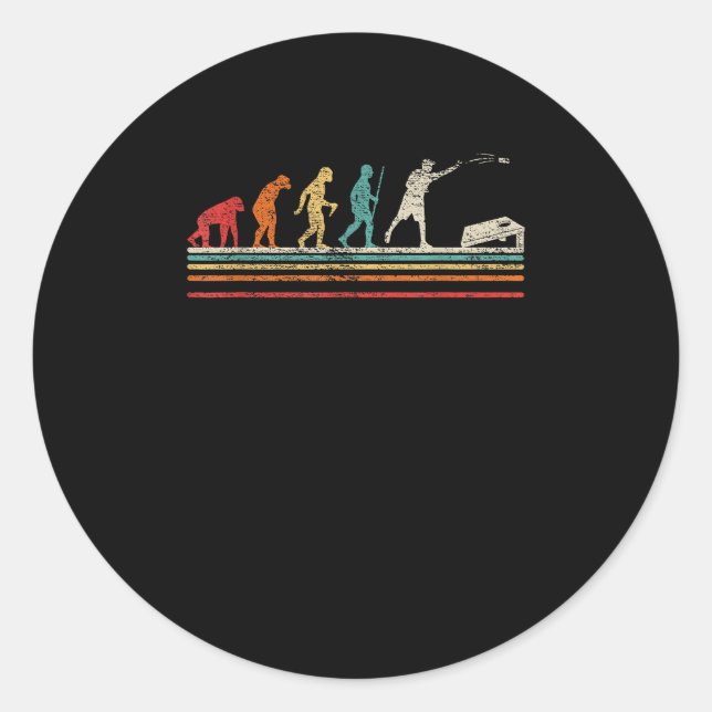 Adesivo Engraçado Retro Evolution Cornhole Bean Bolsas Cor (Frente)