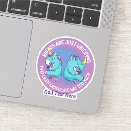 Adesivo Engraçado Rhino é FAT Unicórnio Adora Bonito de Ch