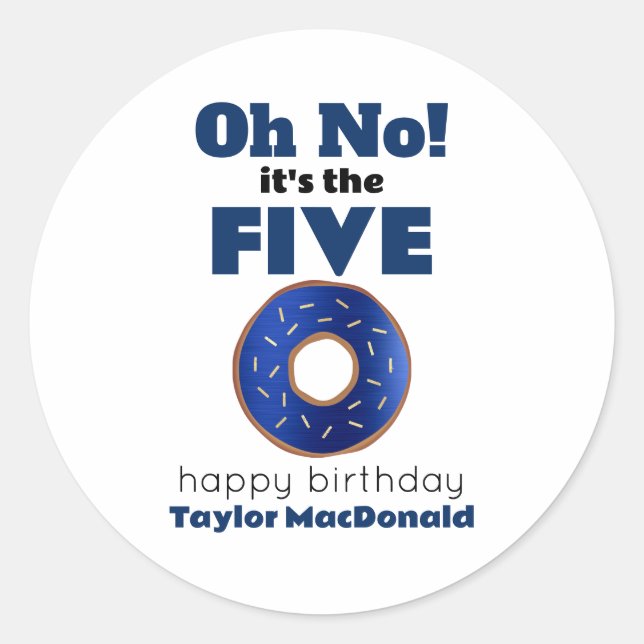 Adesivo Engraçado Rosquinha da Polícia 50º aniversário (Frente)