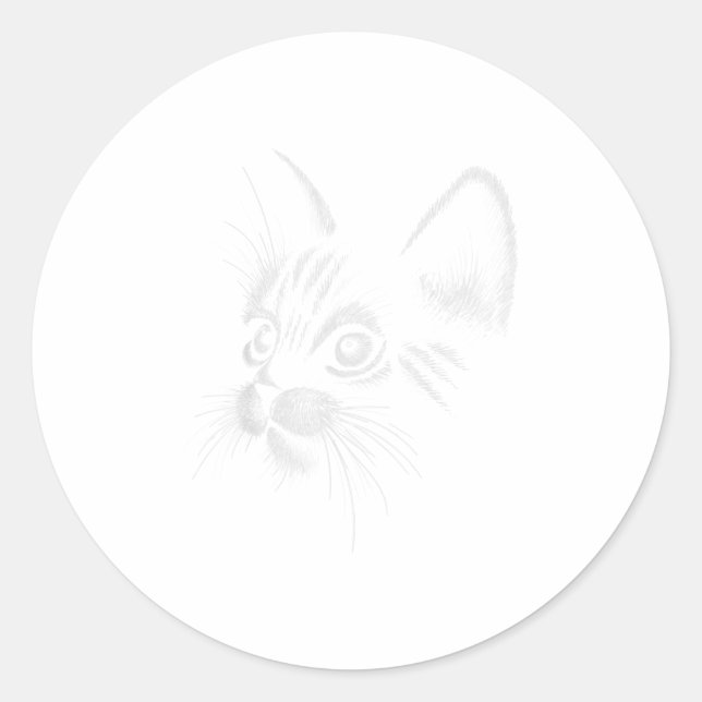Adesivo Engraçado Rosto de Gato Presente TSirt (Frente)