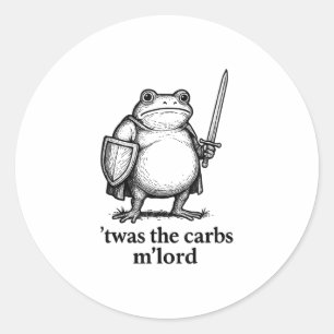 Adesivo Engraçado Sapo medieval Memória Carbs Knight Mlord