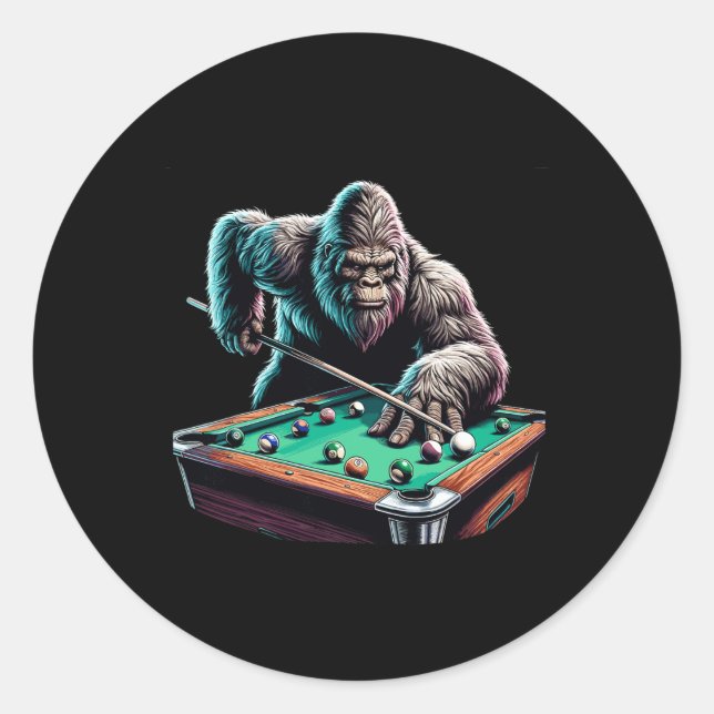 Adesivo Engraçado Sasquatch Billiards Piscina Player Men (Frente)