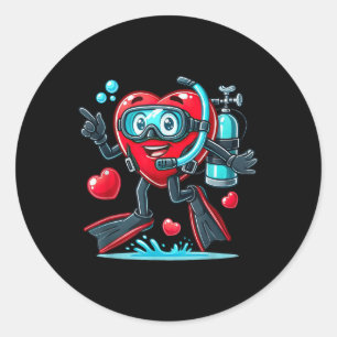 Adesivo Engraçado Scuba Diving Heart Namorados Scuba Divin