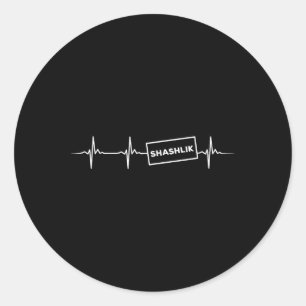 Adesivo Engraçado Shashlix Heartbeat Carne de Churrasco ru