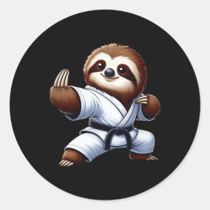 Adesivo Engraçado Sloth Karate Martial Arts Japonês Marcia