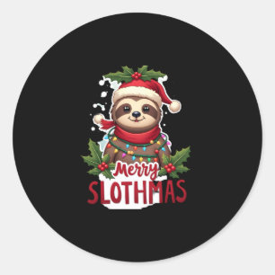 Adesivo Engraçado Sloth Xmas Luzes Felizes Slothmas Sloth 