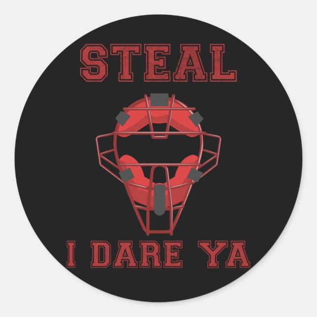 Adesivo Engraçado Softball Catcher Rouba Humor Baseball (Frente)