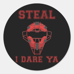 Adesivo Engraçado Softball Catcher Rouba Humor Baseball