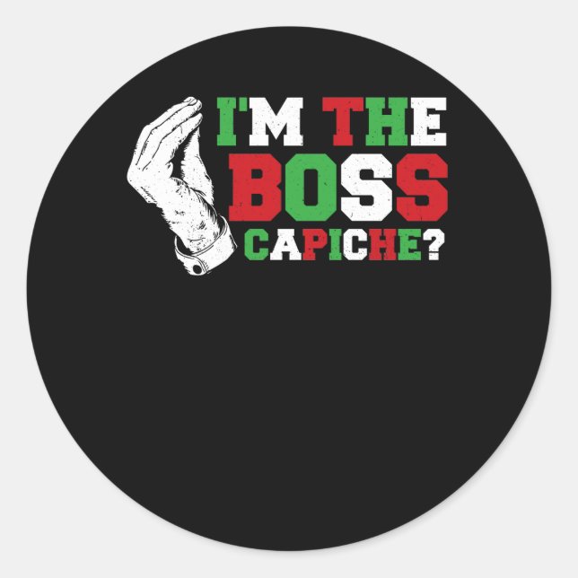 Adesivo Engraçado, sou o chefe italiano Nonna Nonno Capich (Frente)