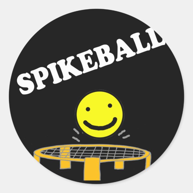 Adesivo Engraçado Spikeball Net com Rosto de Sorriso (Frente)