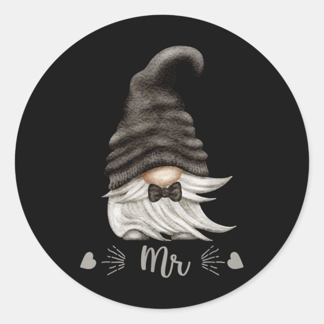 Adesivo Engraçado Sr. &amp; Sra. Gnome Para Casais Corresp (Frente)