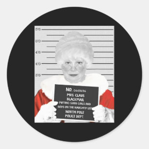 Adesivo Engraçado Sra. Claus Mugshot Presa No Cristo