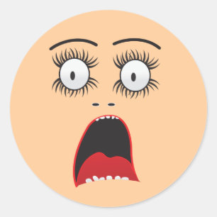 Adesivo Engraçado Surpreendido Lady Face