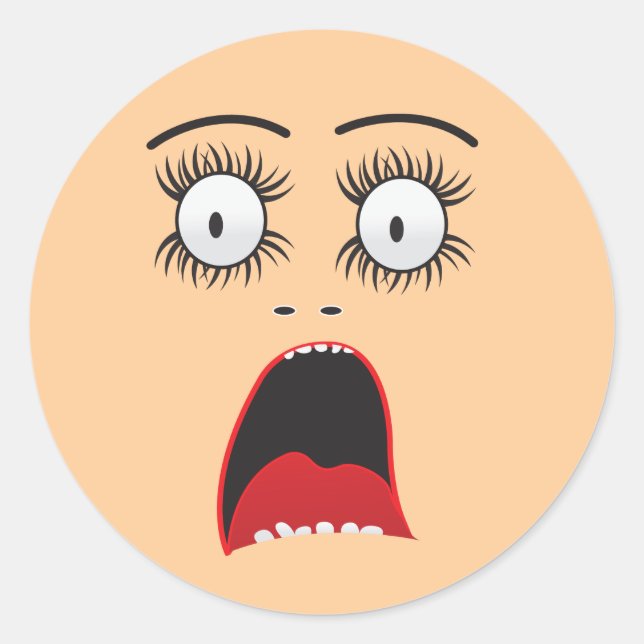 Adesivo Engraçado Surpreendido Lady Face (Frente)
