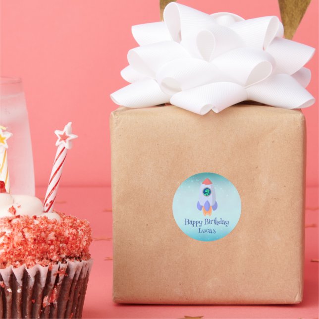 Adesivo Engraçado T-rex dinossauro estudante de foguetes B (Festa)