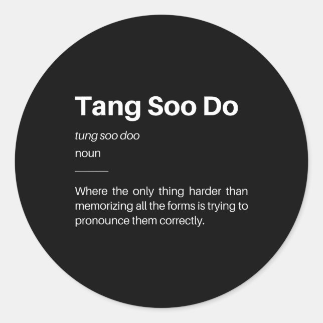 Adesivo Engraçado Tang Soo Do Definition Martits Karate S (Frente)