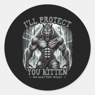 Adesivo Engraçado Tee Graphic, vou protegê-lo, Kitten Alph