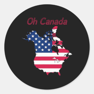 Adesivo Engraçado Tee Oh Canada Engraçado Mapa Dos Eua