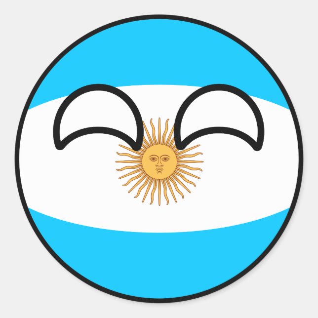 Adesivo Engraçado Tending Geeky Argentina Countryball (Frente)