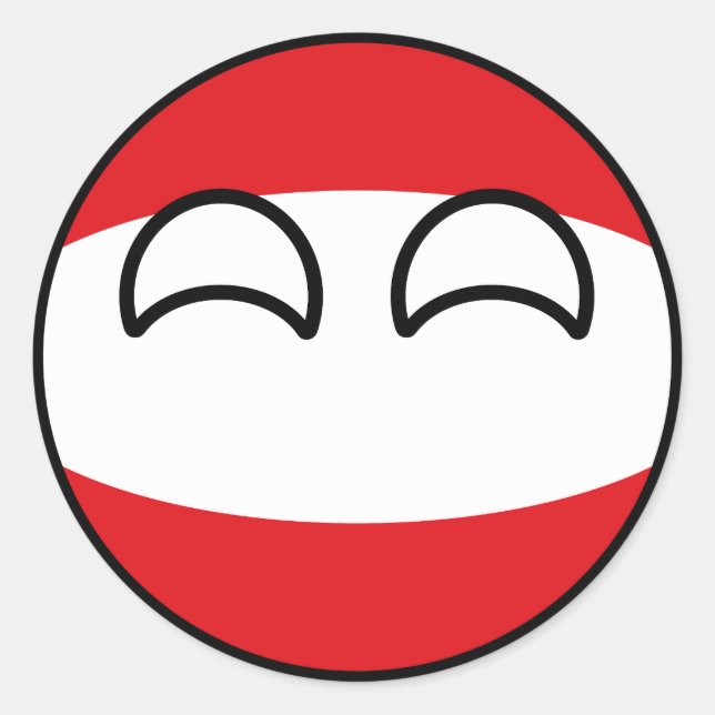 Adesivo Engraçado Tending Geeky Áustria Countryball (Frente)