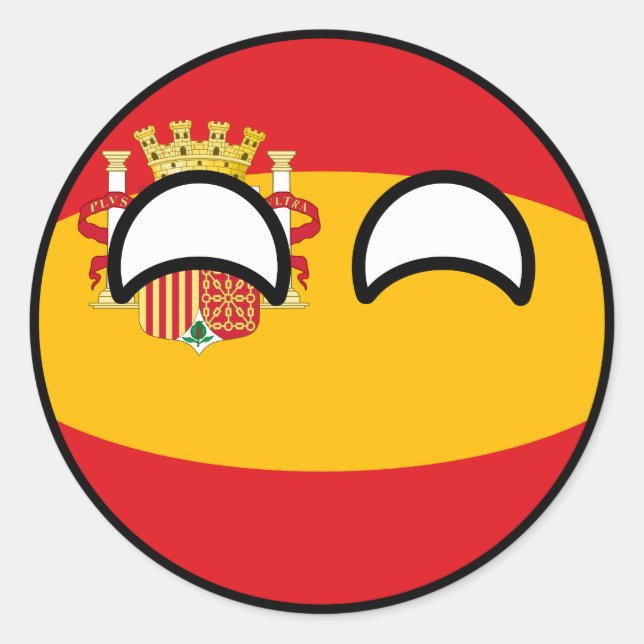 Adesivo Engraçado Tending Geeky Espanha Countryball (Frente)
