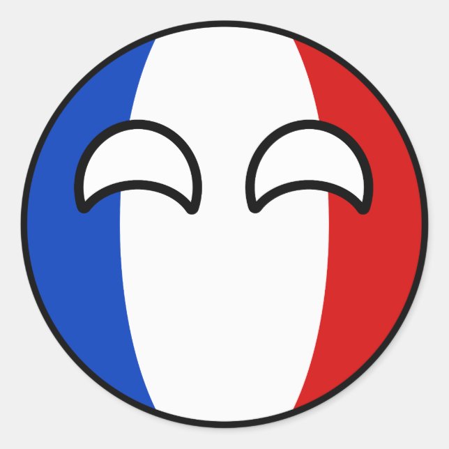 Adesivo Engraçado Tending Geeky França Countryball (Frente)