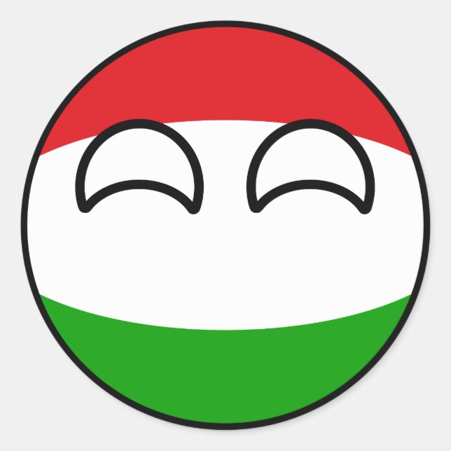 Adesivo Engraçado Tending Geeky Hungria Countryball (Frente)