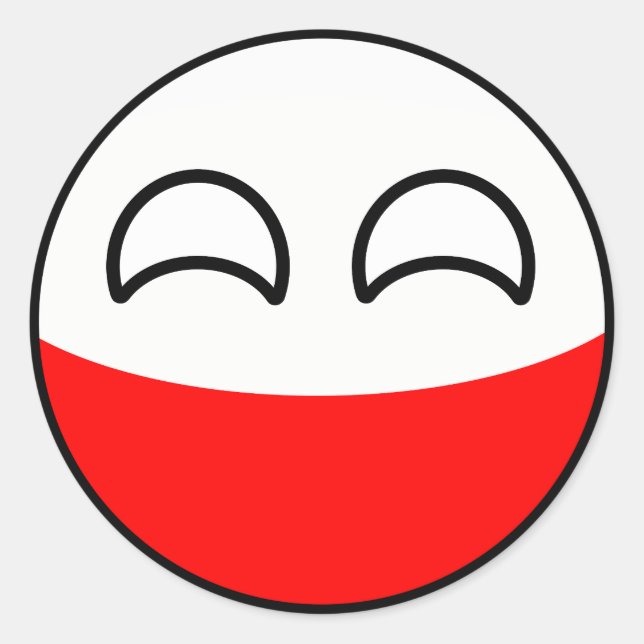 Adesivo Engraçado Tending Geeky Polônia Countryball (Frente)