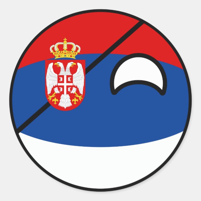 Adesivo Engraçado Tending Geeky Sérvia Countryball (Frente)