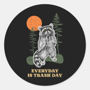 Adesivo Engraçado Todos Os Dias É O Trash Day Raccoon Tras