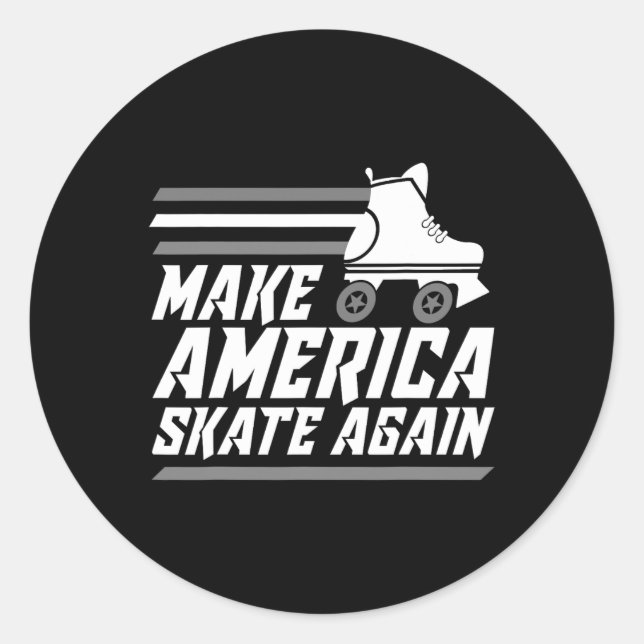 Adesivo Engraçado Torne o Skate Americano novamente dotado (Frente)