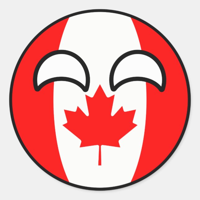 Adesivo Engraçado Trending Geeky Canadá Countryball (Frente)