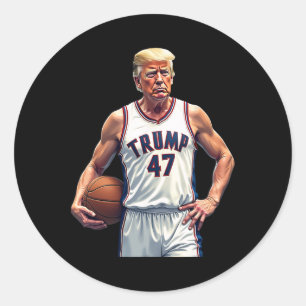 Adesivo Engraçado Trump 47 Jogador de Bysketll Trump