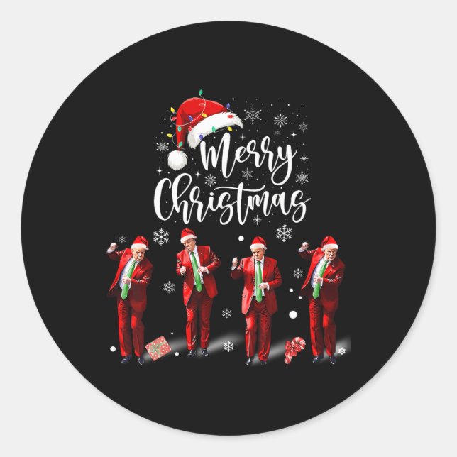Adesivo Engraçado Trump Dance Papai Noel Feliz Natal (Frente)