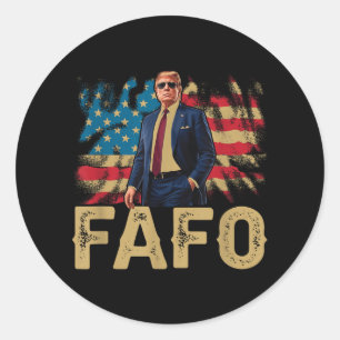 Adesivo Engraçado Trump Fafo, Y2k Fafo Trump American Flag