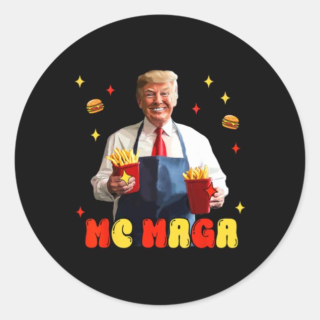 Adesivo Engraçado Trump Mc Mega Fries Comida Rápido (Frente)