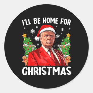 Adesivo Engraçado Trump Natal Chapéu Noel, eu estarei em c
