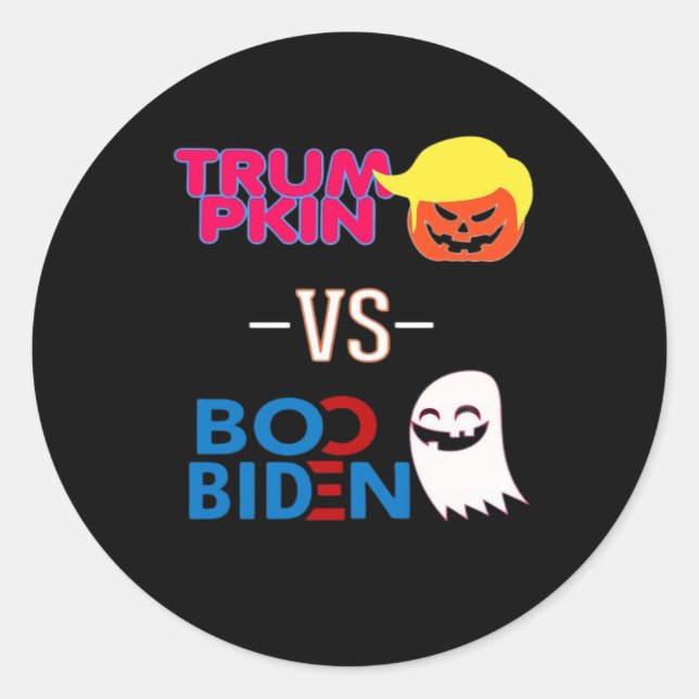 Adesivo Engraçado Trumpkin Vs Boo Biden Design Classe Hall (Frente)