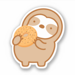 Adesivo Engraçado Tudo Sloth Bagel