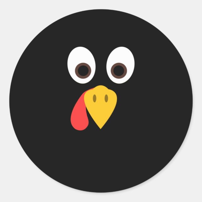 Adesivo Engraçado Turquia Enfrenta Ação de Graças (Frente)