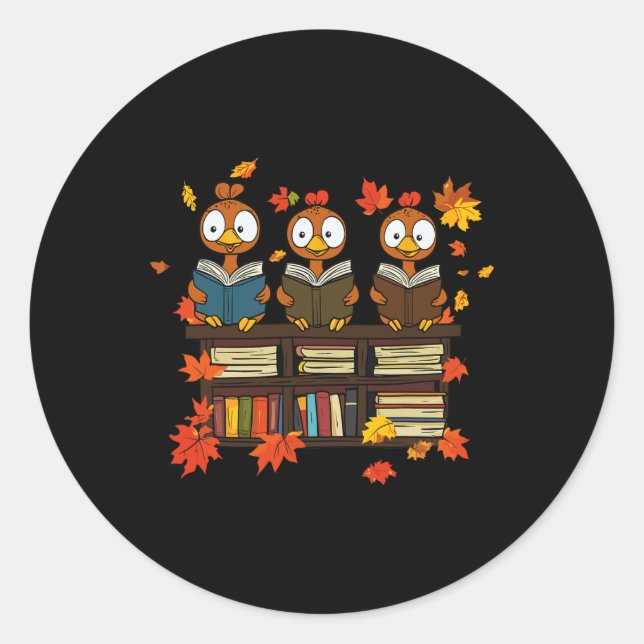 Adesivo Engraçado Turquia Lendo Obrigado do Bookworm Bibli (Frente)