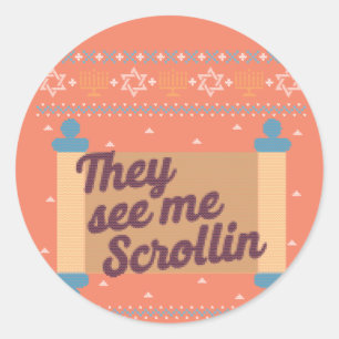 Adesivo Engraçado Ugly Hanukkah Me Vê Scrollin Tee