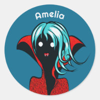 Engraçado Vampiro Menina Gótico Bonito Nome de Art