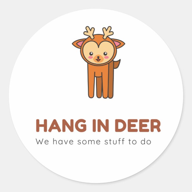 Adesivo Engraçado Veado Branco (Frente)