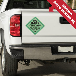 Adesivo Engraçado Verde Sem Bebê no Pára-choque de Adultos