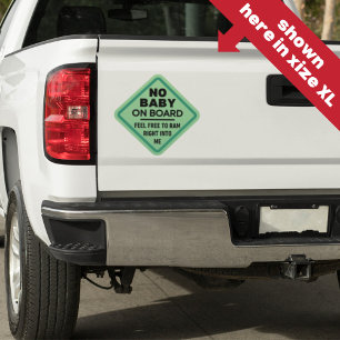 Adesivo Engraçado Verde Sem Bebê no Pára-choque de Adultos