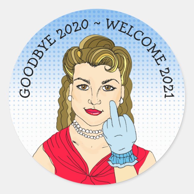 Adesivo Engraçado Viajar a Senhora do Retro Pássaro (Frente)